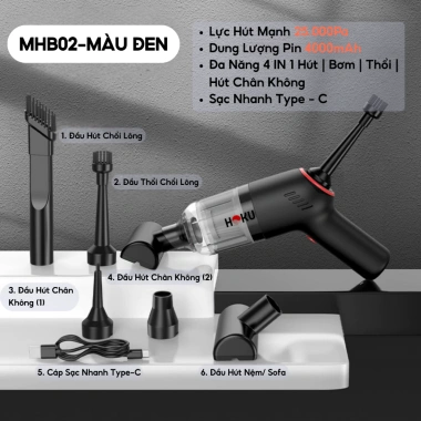 Máy Hút Bụi Cầm Tay Không Dây HOKU 25.000Pa – Nhỏ Gọn, Hút Sạch Giường Ô Tô Sofa MHB01 10