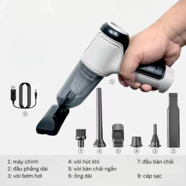 Máy hút bụi cầm tay không dây Nhật Bản 8 đầu cực mạnh, pin trâu siêu bền - PTLUXURY