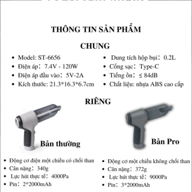 Máy hút bụi cầm tay không dây Nhật Bản 8 đầu cực mạnh, pin trâu siêu bền - PTLUXURY