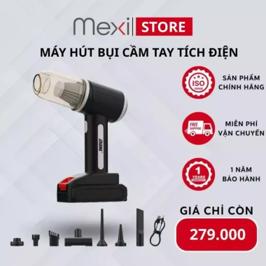 Máy hút bụi cầm tay không dây pin 6.000mAh, sạch ô tô, ga giường - Giá 279.000₫