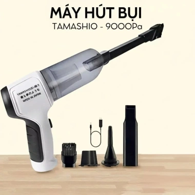 Máy Hút Bụi Cầm Tay Không Dây TAMASHIO 6 Đầu Hút - Ô Tô, Giường Nệm, BH 12 Tháng - Giá 145k