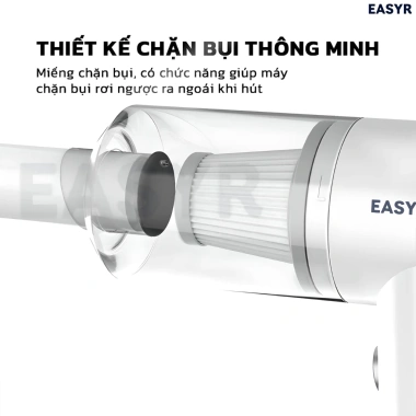 Máy Hút Bụi Cầm Tay MC05 Không Dây Mini EASYR Lực Hút 6.000Pa 120W Giá Ưu Đãi 758.000₫