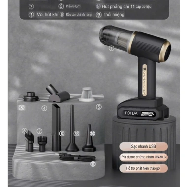Máy hút bụi cầm tay MD16 Mini đa năng không dây, thổi hút mạnh - Giá 315.000₫ 2