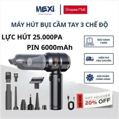 Máy hút bụi cầm tay MEXI mini đa năng không dây 16.000Pa - hút sàn, ô tô, góc hẹp, giá 299.000đ 8 Máy hút bụi cầm tay MEXI mini đa năng không dây 16.000Pa - hút sàn, ô tô, góc hẹp, giá 299.000đ 8