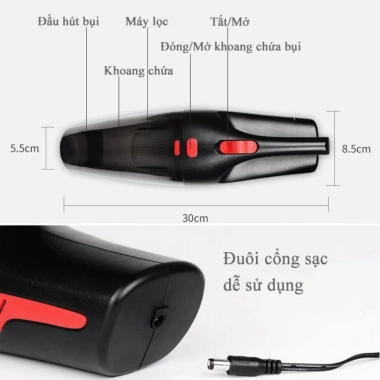 Máy Hút Bụi Cầm Tay Mini 120W Siêu Mạnh cho Gia Đình & Ô Tô - Bảo Hành 1 Năm - Giá 180.000₫