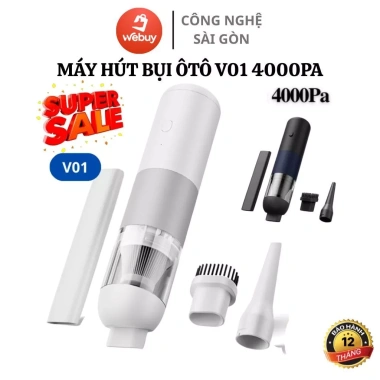 Máy hút bụi cầm tay mini 3Life V01 4.000Pa không dây, sạc Type-C, nhẹ bền 288.000 VND