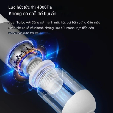 Máy hút bụi cầm tay mini 3Life V01 4.000Pa không dây, sạc Type-C, nhẹ bền 288.000 VND