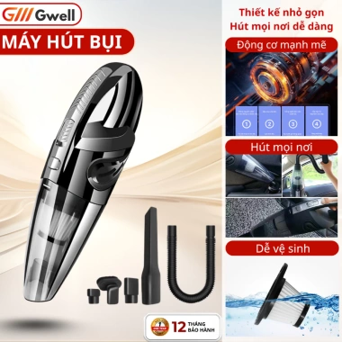 Máy hút bụi cầm tay mini cao cấp - 6 chi tiết, nhỏ gọn tiện lợi, bảo hành chính hãng, giảm giá 299.999₫