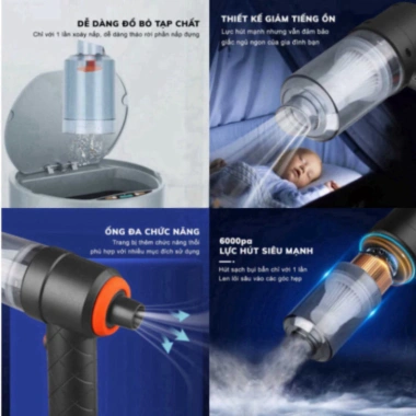 Máy hút bụi cầm tay mini HGHOME không dây, lực hút 6.000MPA, pin sạc tiện lợi, giá chỉ 70.000₫ - hàng cao cấp 6 Máy hút bụi cầm tay mini HGHOME không dây, lực hút 6.000MPA, pin sạc tiện lợi, giá chỉ 70.000₫ - hàng cao cấp 6