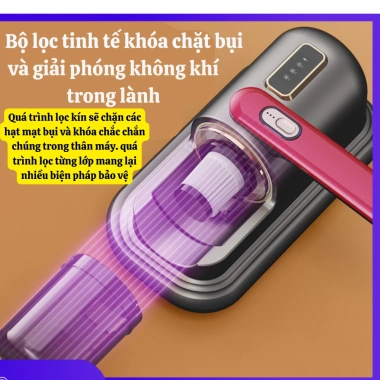 Máy hút bụi cầm tay mini không dây 2.024 - Lực hút 10.000PA, công suất cao, đa năng cho giường, sofa, quần áo - 699.000₫