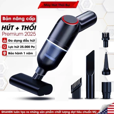 Máy hút bụi cầm tay mini không dây 25.000Pa, đa năng ô tô, bảo hành 12 tháng - Giá chỉ 339.000₫