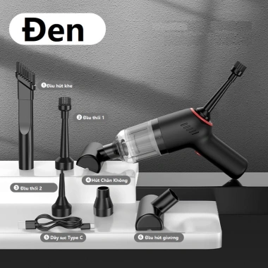 Máy hút bụi cầm tay mini không dây 25.000Pa, đa năng ô tô, bảo hành 12 tháng - Giá chỉ 339.000₫