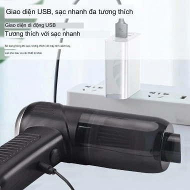 Máy hút bụi cầm tay mini không dây 5.500Pa 120W cho giường và ô tô, giá chỉ 102.000đ