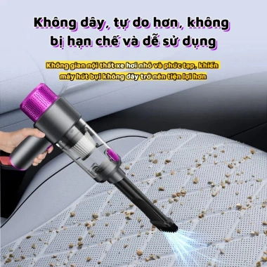 Máy hút bụi cầm tay mini không dây 6.000Pa 120W, thổi bụi đa năng, lõi lọc thép - Giá 439.200₫ 3