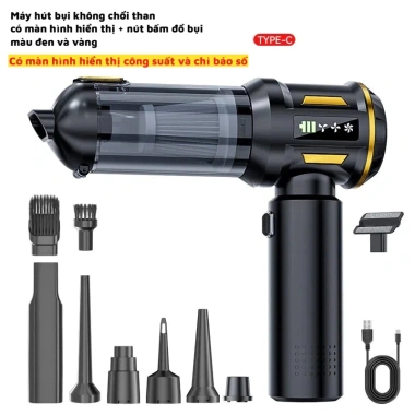 Máy hút bụi cầm tay mini không dây 6.000Pa 120W, thổi bụi đa năng, lõi lọc thép - Giá 439.200₫ 4