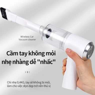 Máy Hút Bụi Cầm Tay Mini Không Dây Đa Năng - Hút Bụi Ô Tô, Giường Nệm, Lông Chó Mèo, Giá 106.000 VND 6