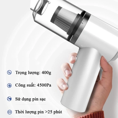 Máy Hút Bụi Cầm Tay Mini Không Dây Đa Năng - Hút Bụi Ô Tô, Giường Nệm, Lông Chó Mèo, Giá 106.000 VND 8