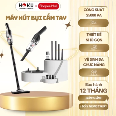 Máy hút bụi cầm tay mini không dây HOKU MHB03 - Lực hút 25.000PA, sạch giường & ô tô, 259.000₫