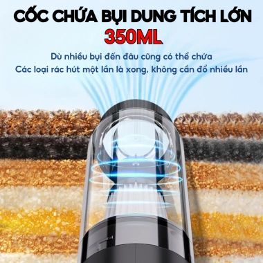 Máy hút bụi cầm tay mini không dây HOKU MHB03 - Lực hút 25.000PA, sạch giường & ô tô, 259.000₫