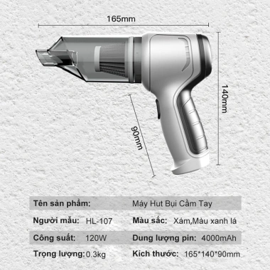 Máy hút bụi cầm tay mini Tamashio không dây đa năng - Hút bụi ô tô, lông thú cưng, thổi bụi mi, giảm giá 88.000 VND