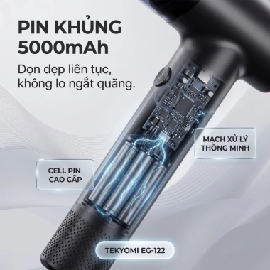 Máy Hút Bụi Cầm Tay Mini TEKYOMI EG-122 200W 20.000Pa Pin 5.000mAh 4in1 Hút Thổi Bơm Chân Không 481.950₫