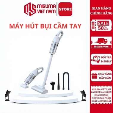Máy Hút Bụi Cầm Tay Misuma 20.000PA Không Dây - Hút Giường Nệm, Lông Chó, Mèo, Tóc