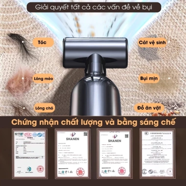 Máy hút bụi cầm tay SHANEN 5in1, 3 cấp độ gió, lực hút 25.000 Pa, bảo hành 12 tháng, 589.000₫