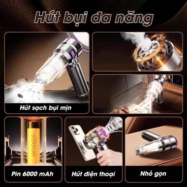 Máy hút bụi cầm tay SHANEN 5in1, 3 cấp độ gió, lực hút 25.000 Pa, bảo hành 12 tháng, 589.000₫