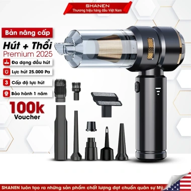 Máy hút bụi cầm tay SHANEN 5in1, 3 cấp độ gió, lực hút 25.000 Pa, bảo hành 12 tháng, 589.000₫ 10 Máy hút bụi cầm tay SHANEN 5in1, 3 cấp độ gió, lực hút 25.000 Pa, bảo hành 12 tháng, 589.000₫ 10