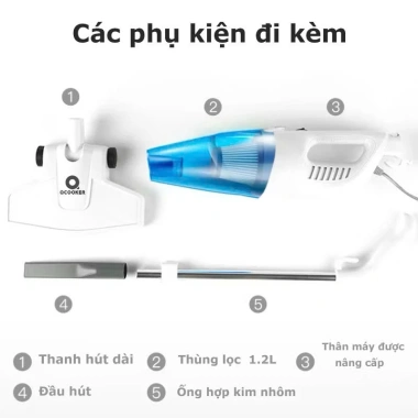 Máy hút bụi cầm tay Xiaomi Qcooker đa năng 9 đầu, làm sạch mọi địa hình cho gia đình