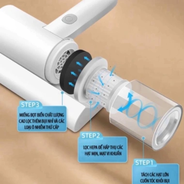 Máy hút bụi ga giường nệm mini cầm tay UV khử khuẩn, hút ẩm, bảo hành 12 tháng HB2 - Giá 129.000 VND