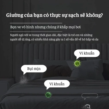 Máy Hút Bụi Giường Nệm Cầm Tay KYTO Không Dây Đèn UV Sạc Type‑C Siêu Nhẹ Đa Năng Giá 365k 4