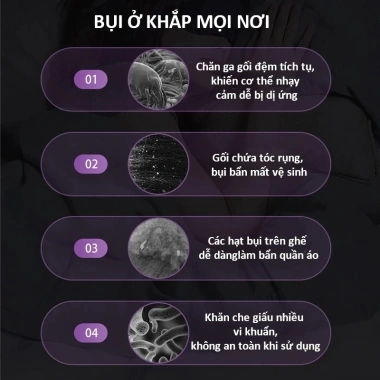 Máy Hút Bụi Giường Nệm Cầm Tay KYTO Không Dây Đèn UV Sạc Type‑C Siêu Nhẹ Đa Năng Giá 365k 5
