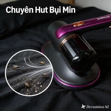 Máy Hút Bụi Giường Nệm Cầm Tay KYTO Không Dây Đèn UV Sạc Type‑C Siêu Nhẹ Đa Năng Giá 365k 8