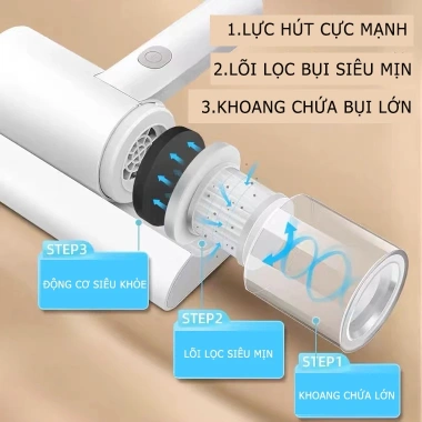 Máy Hút Bụi Giường Nệm Mini Tia UV Khử Khuẩn Đa Năng MKS055 - Giá 176.900đ 2