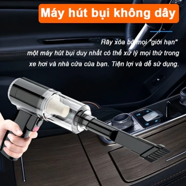 Máy hút bụi không dây 4in1 120W - Lực hút mạnh cho ô tô, gia đình, xe hơi