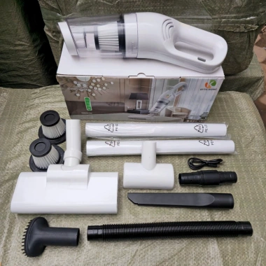 Máy hút bụi không dây cầm tay mini đa năng, thiết kế nhỏ gọn, 2 lõi lọc - Chỉ 349.000₫