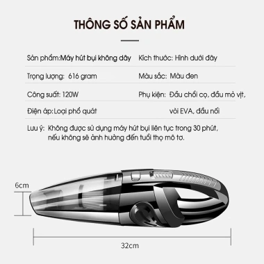 Máy hút bụi không dây cầm tay MINIIN 16.000PA đa năng – hút giường, ô tô, thiết kế nhỏ gọn tiện lợi 269k 9