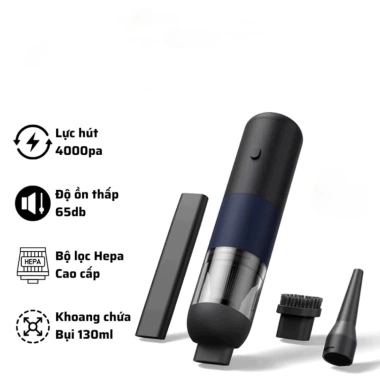 Máy hút bụi không dây cầm tay V01 Mini 4.000Pa - Mạnh cho xe hơi, gia đình, giá 245.000₫