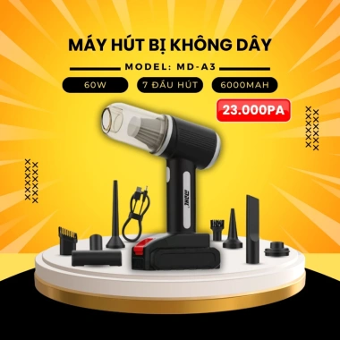 Máy Hút Bụi Không Dây Đa Năng 120W Pin 6.000mAh Cầm Tay Mini Giá 333.000đ