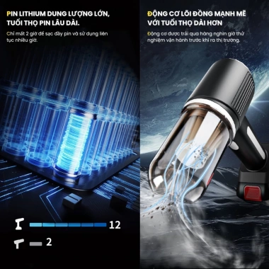 Máy Hút Bụi Không Dây Đa Năng 120W Pin 6.000mAh Cầm Tay Mini Giá 333.000đ