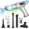 Máy hút bụi mini 2in1 thổi & hút 12.000Pa, đèn xanh báo bụi, gọn nhẹ, pin sạc 10