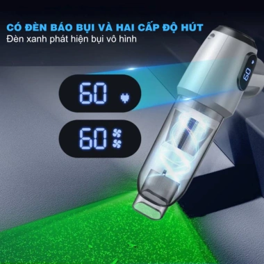 Máy hút bụi mini 2in1 thổi & hút 12.000Pa, đèn xanh báo bụi, pin sạc SMARTIX - Nhỏ gọn, giá 350.000 VND