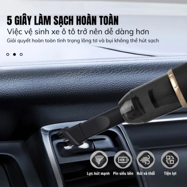 Máy Hút Bụi Mini Cầm Tay 5 Đầu Hút Thổi - Siêu Nhẹ, Làm Sạch Ô Tô & Sofa, 129k