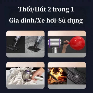 Máy Hút Bụi Mini Cầm Tay Deli Không Dây – Lực Hút Mạnh, Sạch Bàn Phím & Ô Tô 7