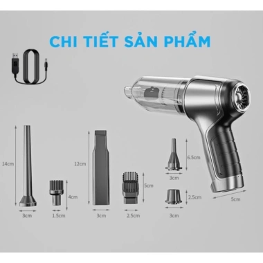 Máy Hút Bụi Mini Cầm Tay Không Dây 3 Trong 1 – Lực Hút 9.000Pa, Pin 4.000mAh, Vệ Sinh Ô Tô & Gia Đình – Giá 249.000 VND