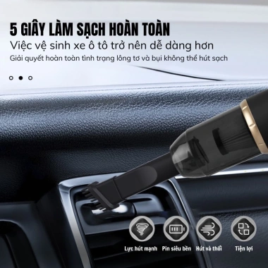 Máy hút bụi mini cầm tay không dây 5 đầu hút thổi - Dùng ô tô, sofa - Bảo hành 12 tháng - Giá 129.000₫ 4 Máy hút bụi mini cầm tay không dây 5 đầu hút thổi - Dùng ô tô, sofa - Bảo hành 12 tháng - Giá 129.000₫ 4