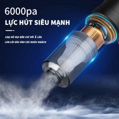 Máy Hút Bụi Mini Cầm Tay Không Dây 6.000MPa - Pin Sạc, Lực Hút Mạnh, Giá 57K 5