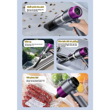 Máy hút bụi mini cầm tay không dây 6.000mPa, pin sạc mạnh, làm sạch ô tô - Giá 439.200₫