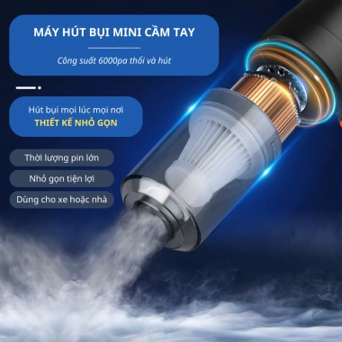 Máy hút bụi mini cầm tay không dây 6.000Pa - Sạc USB, nhỏ gọn, tiện dụng, giá 100k 3